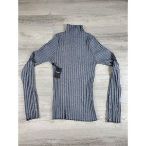 Forever 21 Women's Contemporary Sweater Size Large Grey Long Sleeve Mock Neck